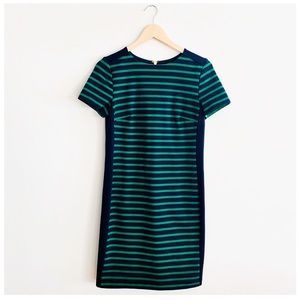 Michael Kors Navy & Green Striped Dress
